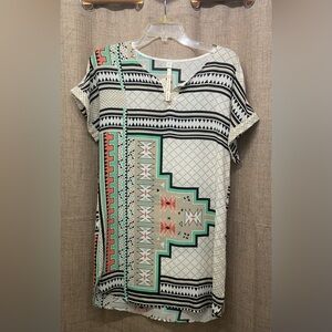 Uncle Frank Beige and Black Geometric Dress